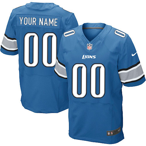 Nike Detroit Lions Customized Light Blue Stitched Elite Men's NFL Jersey